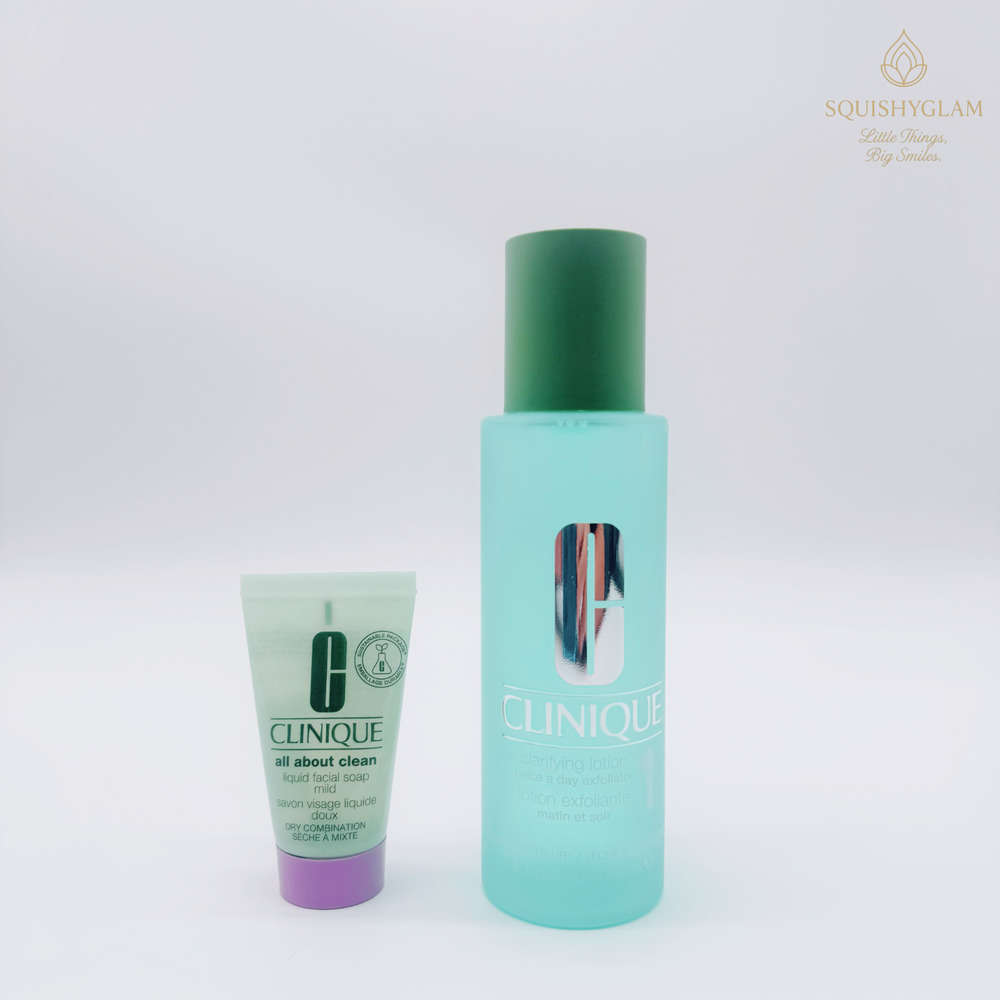 Clinique Clarifying Lotion 1 6.7oz + All About Clean Liquid Soap 1oz Set NEW